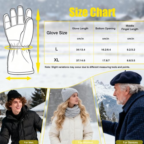Heated Gloves with LED Flashlight, 7500mAh*2 Rechargeable Heated Gloves for Men Women, 3 Heating Modes with Touchscreen, Waterproof Electric Heated Ski Glove for Winter Outdoor Work Camping Arthritis