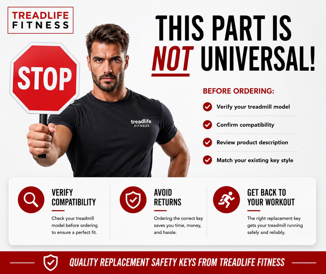 Treadmill Safety Key | Replacement for Pacemaster Treadmills