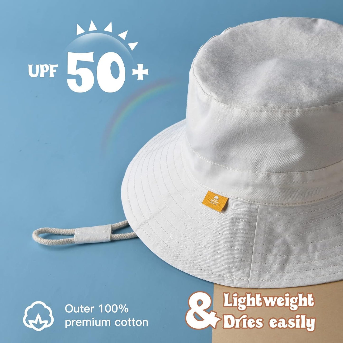 Skiennix Baby Sun Hat - Toddler Summer Bucket Hat for Boys & Girls | UV Protection, Cotton Fabric