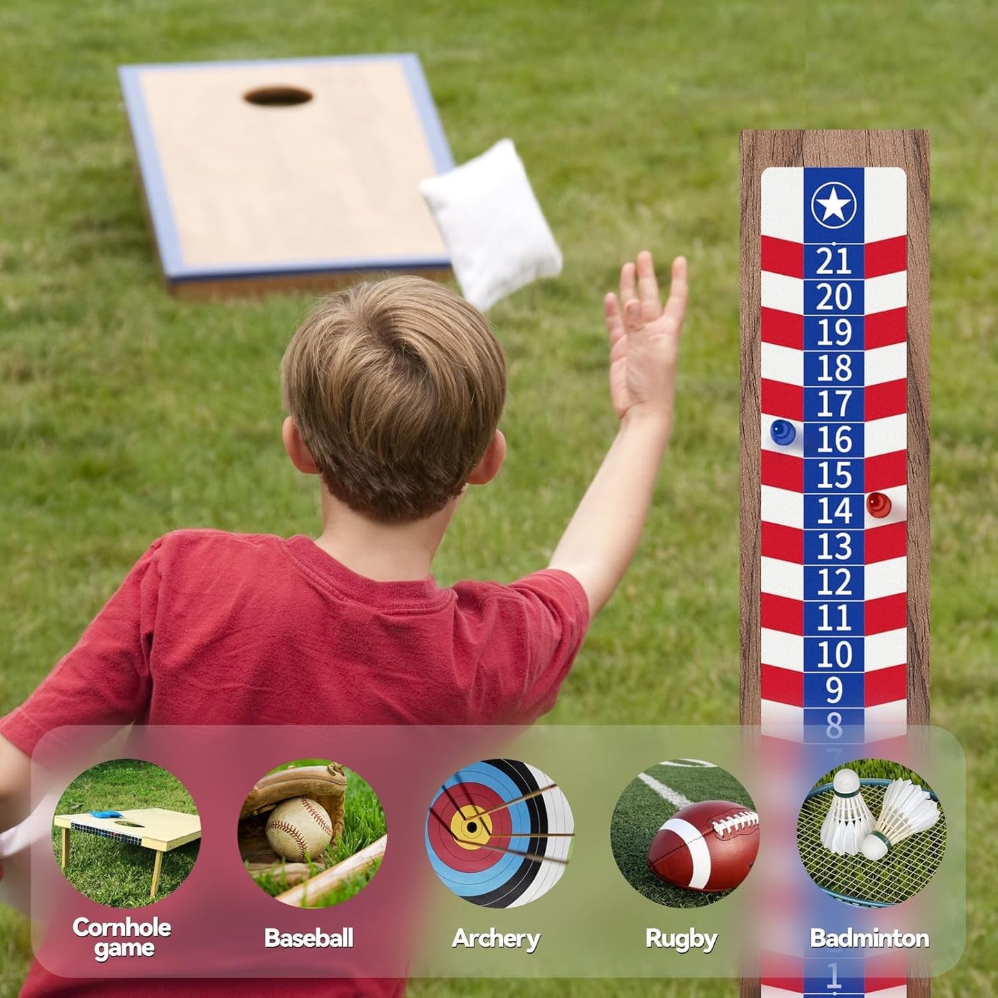 Skiennix Cornhole Scoreboard - Magnetic Decal with Easy Score Keepers | Perfect for Cornhole Games