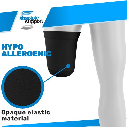 ABSOLUTE SUPPORT Above Knee Stump Shrinker, Amputee Compression Socks, 20-30 mmHg - Black, Medium, A520BL2