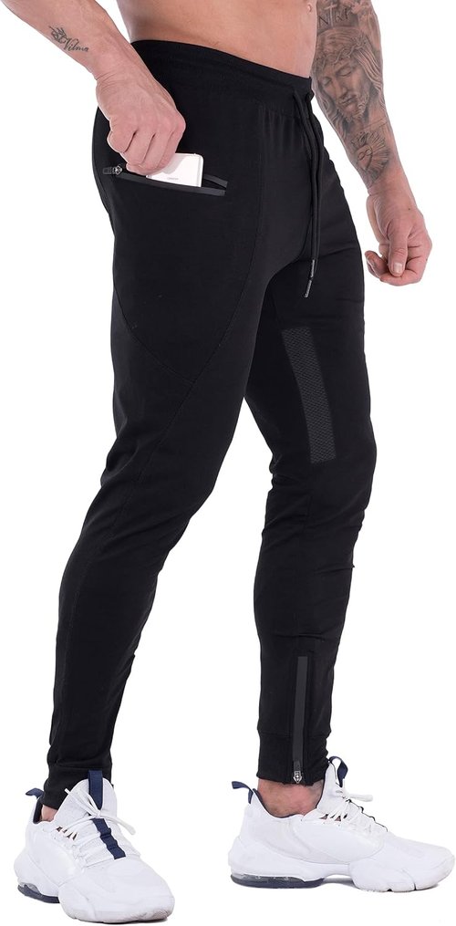 FIRSTGYM Men's Slim Fit Joggers - Breathable Workout Sweatpants with Zipper Pockets | Perfect for Training