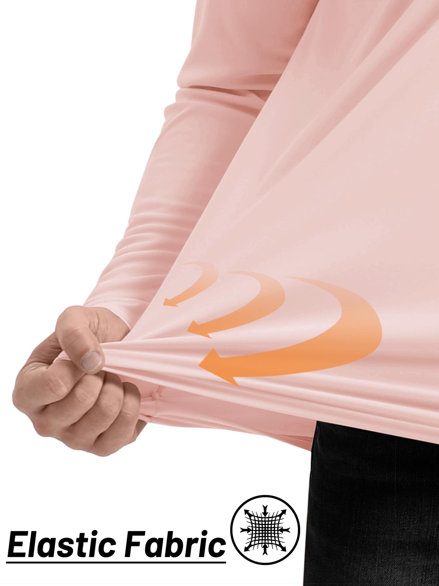 TACVASEN Long Sleeve Shirts Men Athletic Quarter Summer Tops for Sun Protection Men Workout Golf Shirts Running for Rash Guard Light Pink Pink M