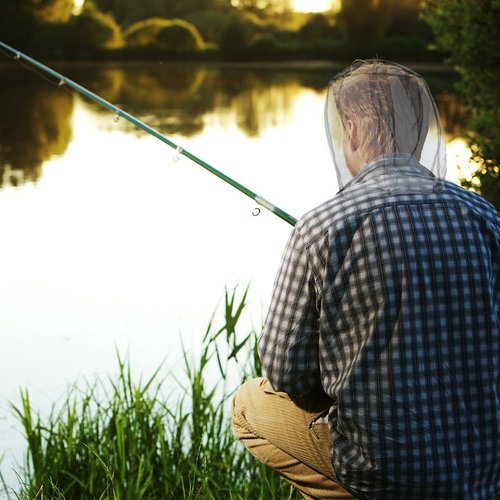 Anvin Mosquito Head Mesh Nets Gnat Face Netting for No See Ums Insects Bugs Gnats Biting Midges from Any Outdoor Activities, Works Over Most Hats Comes with Free Stock Pouches (3pcs, Grey)