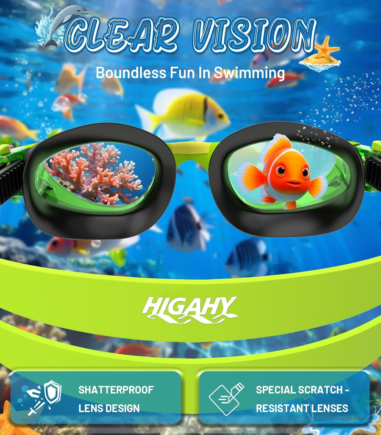 Skiennix Swim Goggles for Kids | Anti-Fog UV Protection & Leakproof Design, Ages 6-14
