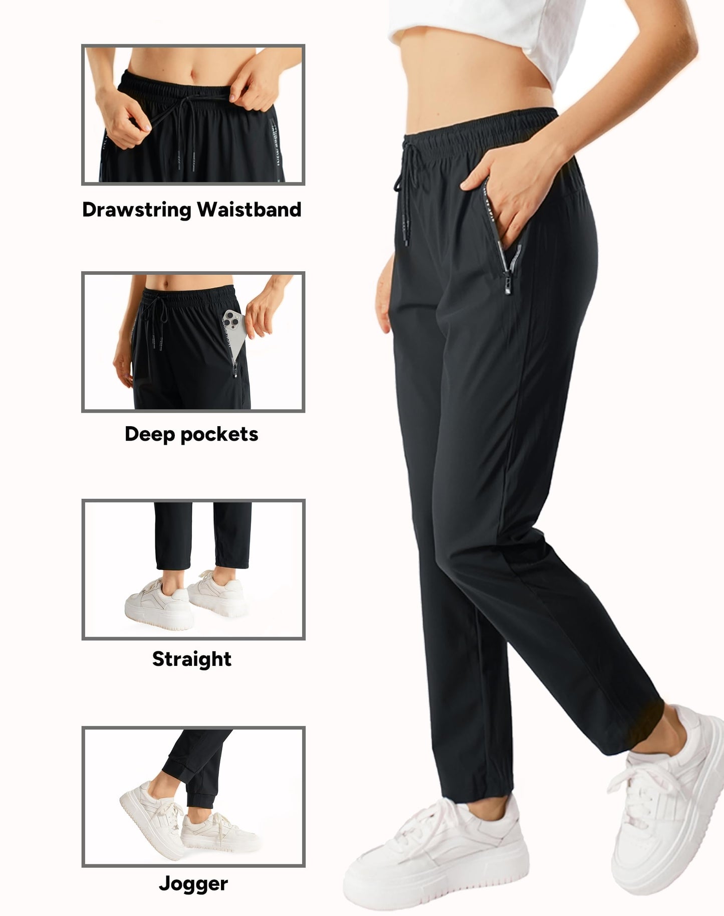 New Comfys Fit StretchActive - Women's Ultra Stretch Ice Silk Quick Drying Comfort Casual Pants Over 50 (Grey,X-Large,Straight)