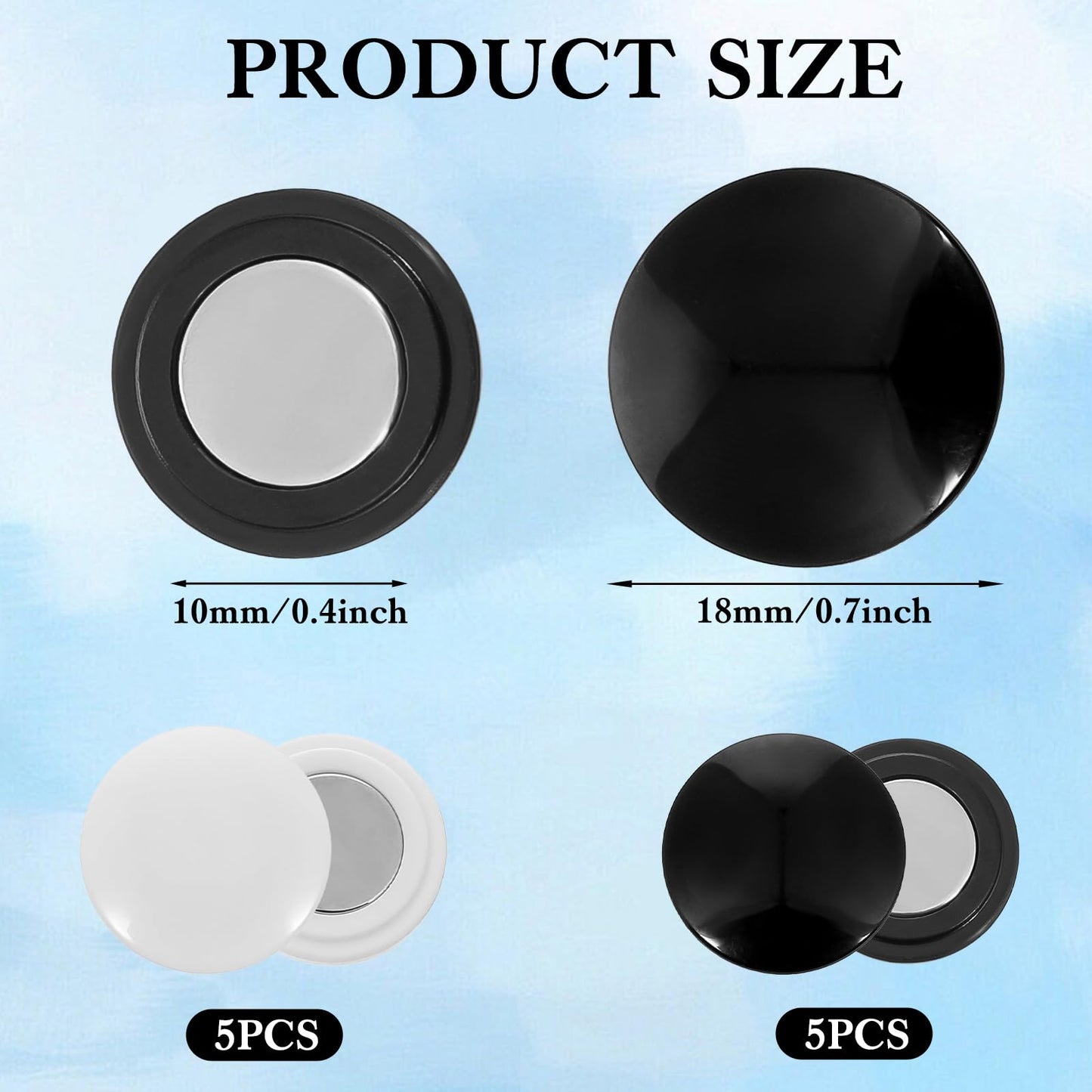 Yuanan 10 Pairs Marathon Bib Magnets for Runners, Running Bib Magnets, Bibs Boards for Runners - Magnetic Race Number Holders in Black and White