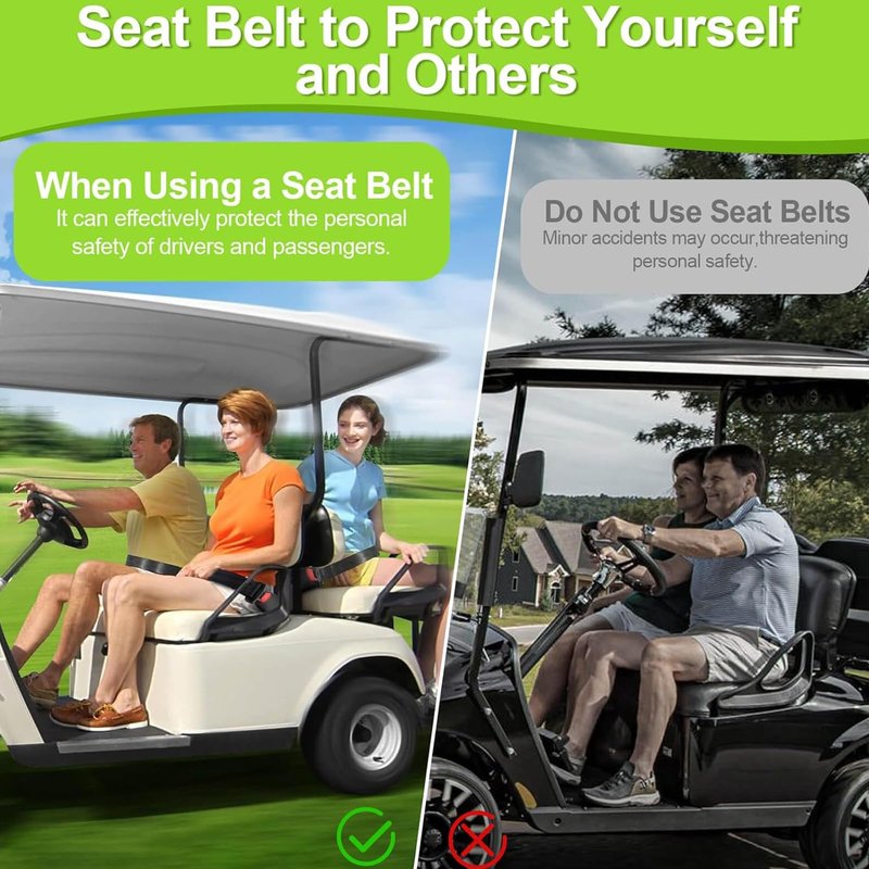 Courage Joy Kindness Retractable Golf Cart Seat Belts Kit,61" 2 Point Adjustable Seat Belts Universal Seat Belts for Golf Carts EZGO, Yamaha, Club Car, ICON, Star, Zone Golf Carts, Go Kart, Forkliftr