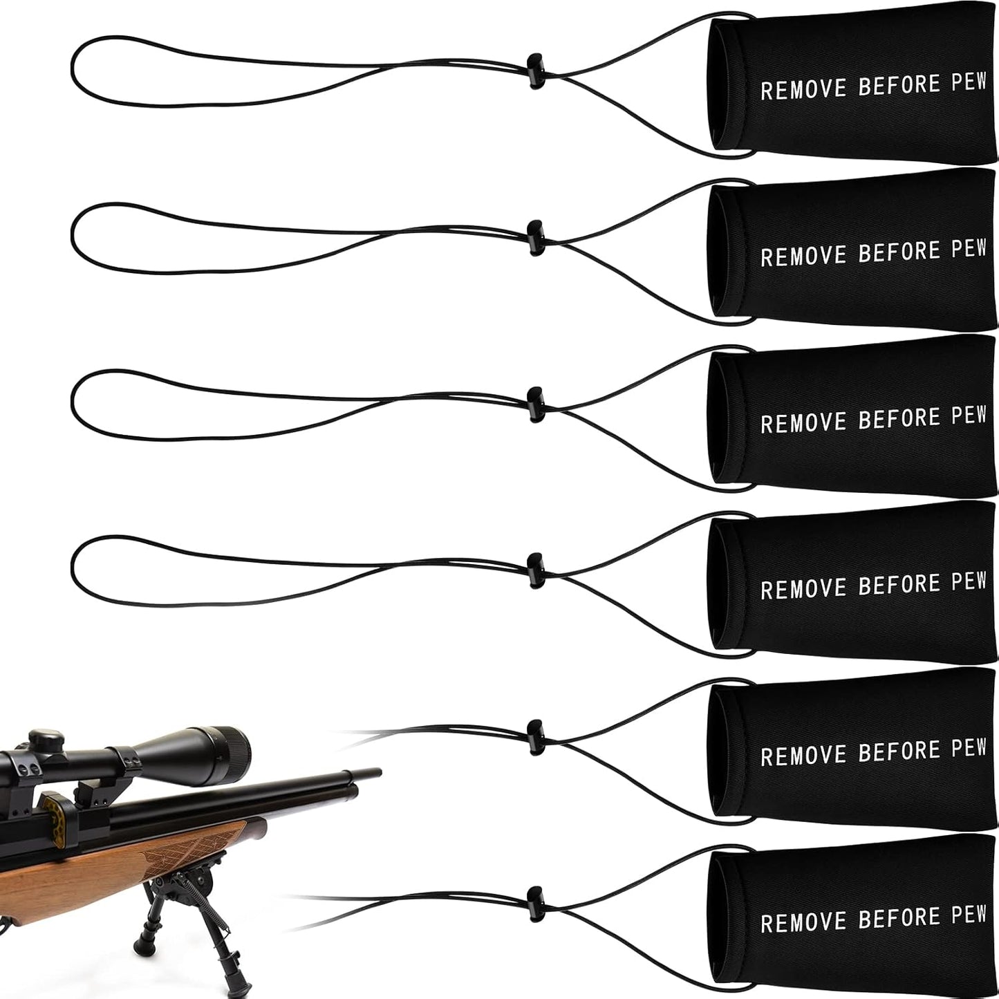 Riakrum Airsoft Barrel Cover - 6 Pcs with Elastic Bungee Cord | 5.51 x 3.15 Inch Paintball Accessories