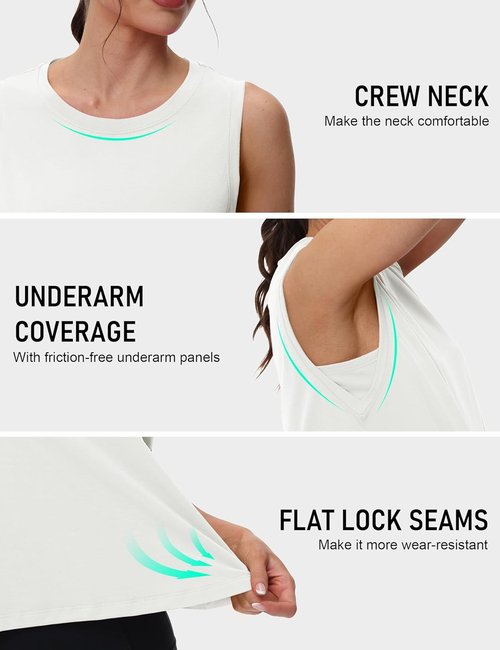 MAGCOMSEN Women's Athletic Crop Tank Top - Quick Dry, Moisture-Wicking for Running & Yoga