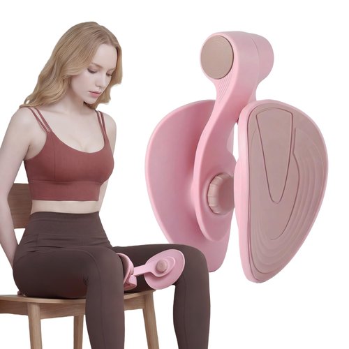 35lb Fixed-Resistance Inner Thigh Exerciser, Balanced Center-of-Gravity Hip & Leg Trainer for Women & Men, Easy-to-Use Lower Body & Pelvic Floor Workout Equipment for Home Gym (Pink)