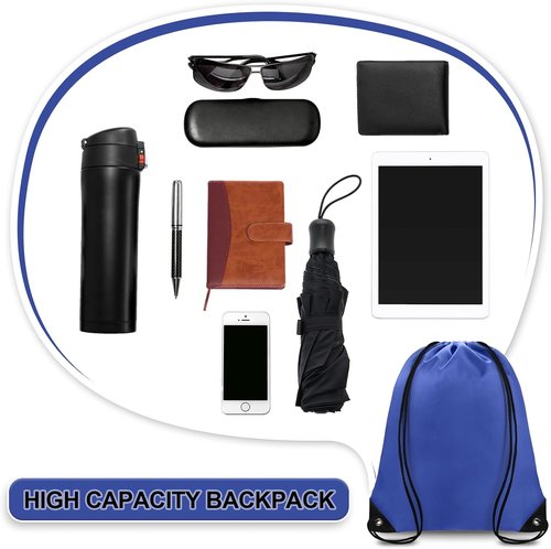 Grneric Drawstring Bags - 14 Pcs Cinch Backpack Set for Men & Women | Navy Blue Gym Sackpacks