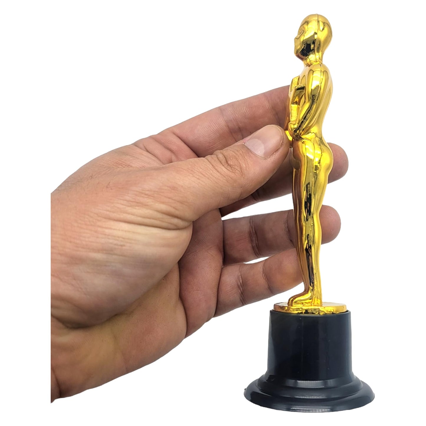 Zugar Land Gold Award Trophies (3 Pack) (6 Inches) Bulk Golden Plastic Statues. Standing Man Award Holding a Large Star Trophy for Movie Sport Ceremony Birthday Prize (Gold Award Trophy, 3 Pcs)