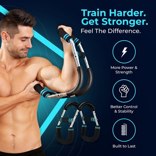 Twister Arm Trainer – Power Adjustable Chest & Arm Workout Bar, Upper Body Strength Training for Arms, Chest & Shoulders, Home Gym Portable, Heavy Resistance 65–110 lbs