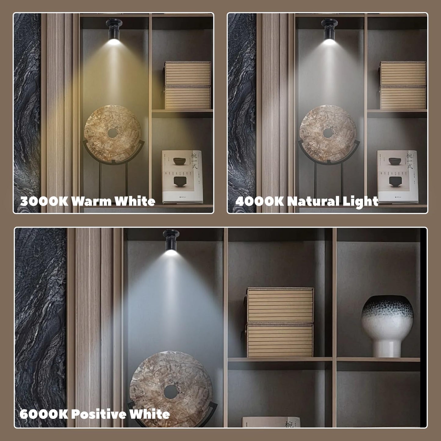 5V Dimmable LED Mini Spot Light with 6.6ft Cable, Jewelry/Indoor Picture/Art/Model Display Lights, USB Powered Spotlight for Jewelry Cabinets, Entryways, Tables Shelves (Warm White 3000K, 1 Pack)