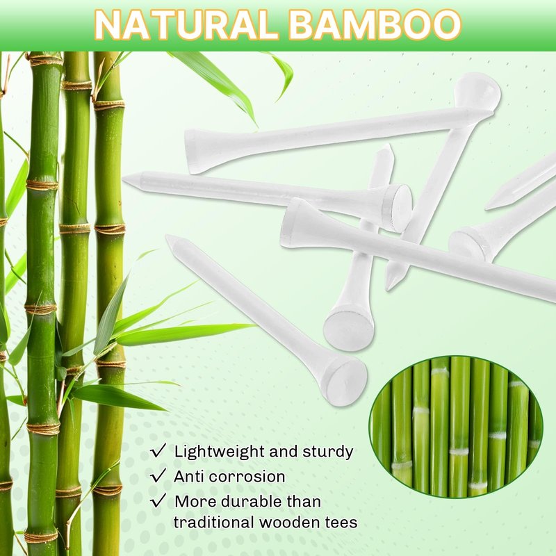 weyleity Bamboo Golf Tees 500 PCS 2-3/4 inch Length | Professional Natural Bamboo Golf Tees, Durable and Low Friction (2-3/4"(500 Pack))