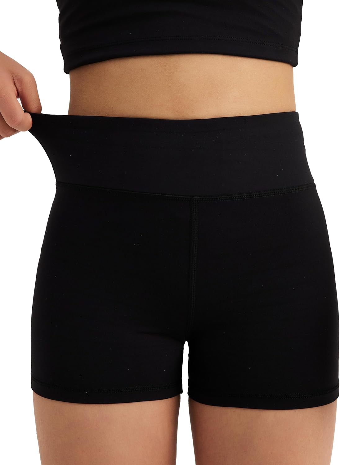 Skiennix Girls Athletic Biker Shorts - High Waisted, Soft Fabric, Hidden Pocket | Perfect for Dance & Yoga