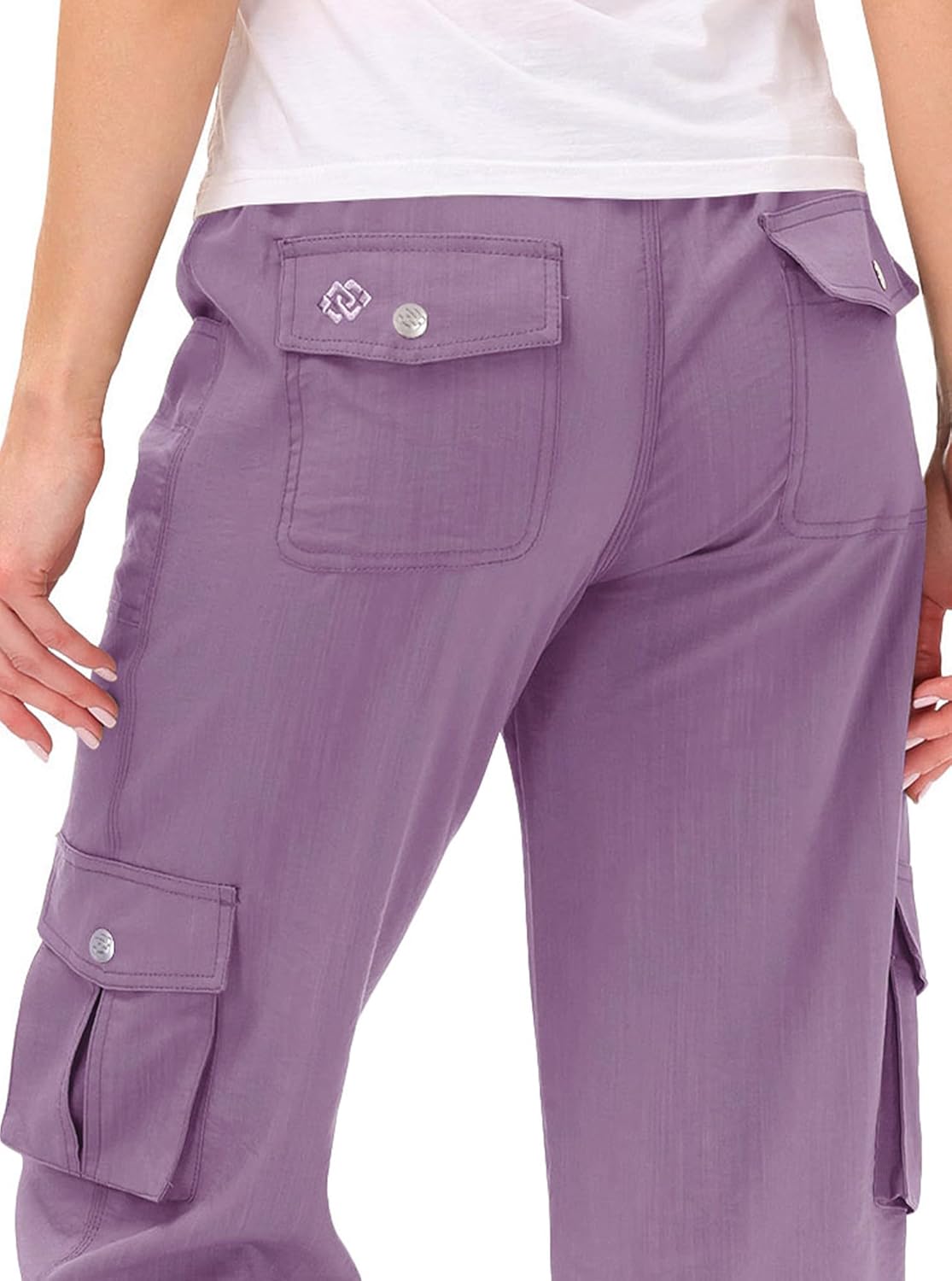 MoFiz Women's Capri Pants - Lightweight Casual Cargo with Pockets | Comfortable Loose Fit for Hiking