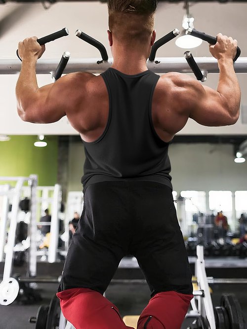 FITMENS Mens Workout Tank Tops Fitness Bodybuilding Sleeveless Gym Muscle Stringer Shirts Black