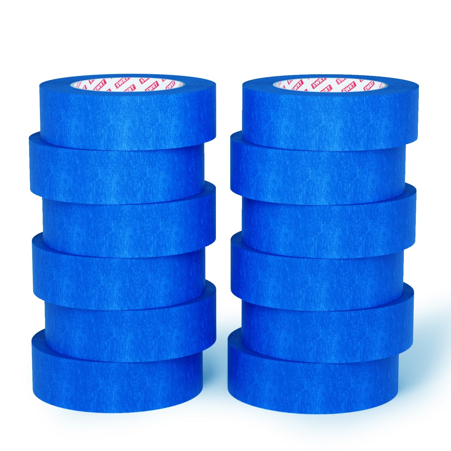 SWRT 1 Inch x 55 Yards x 12 Rolls (660 Total Yards) Premium Blue Painters Tape - Upgraded Adhesive Masking Tape, Paint Tape, Multi-Surface Blue Tape for Painting, No Residue, Easy Removal, Trim