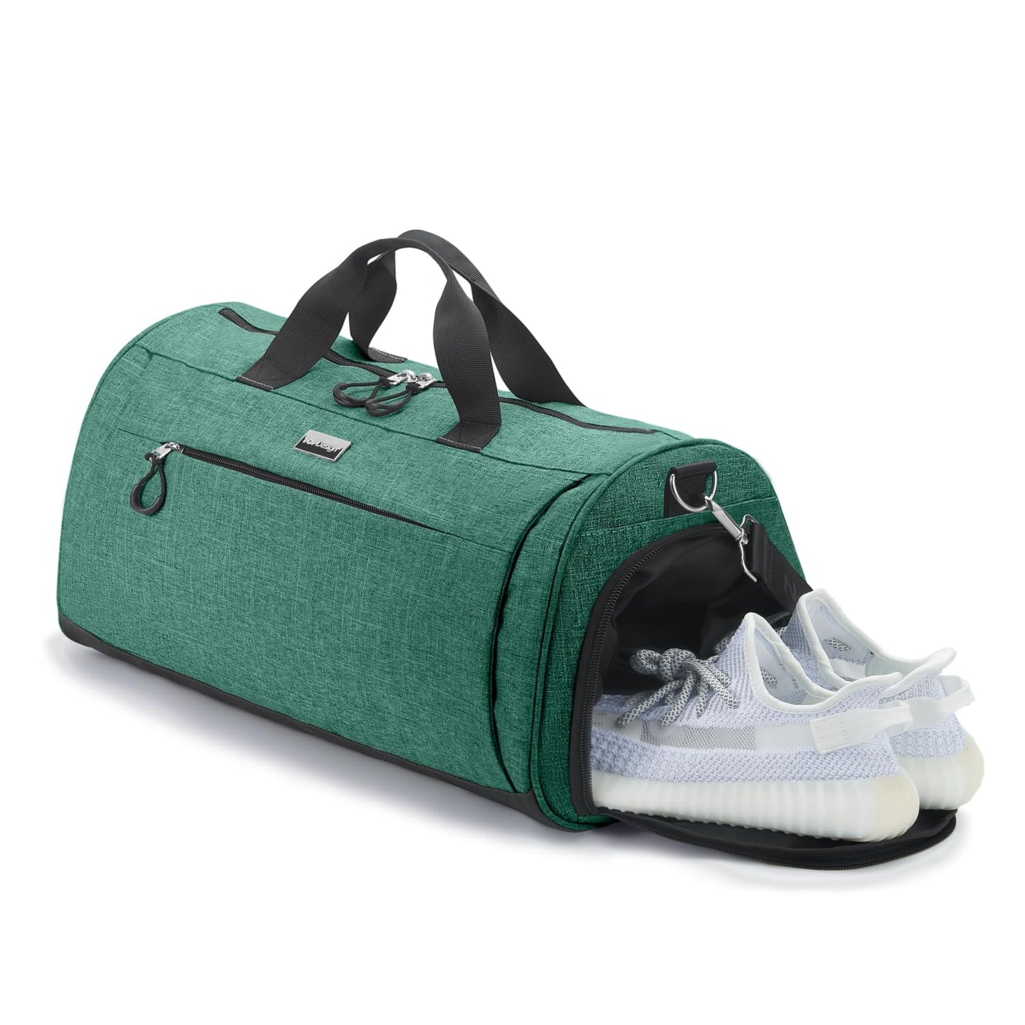 TOPDesign Gym Bag for Women & Men, Unisex Duffel Bag with Shoe Compartment & Wet Pocket for Travel Sports Gym (M Textured Green)