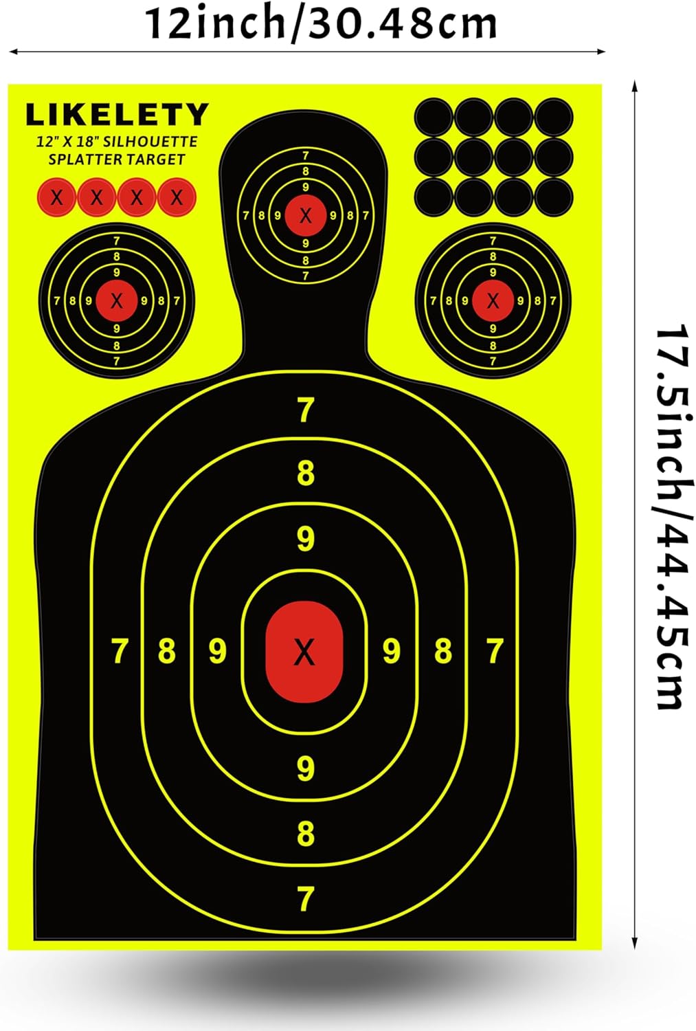 Silhouette 12x18 Inch Adhesive Splatter Shooting Targets - 10/25/50 Pack for Indoor/Outdoor Practice
