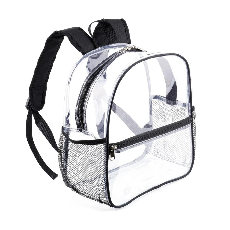 Small Clear Backpack 12x12x6 Stadium Approved Clear Backpacks for Sports Event Concert (2 pieces)