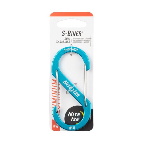 Nite IZE SBA4-03-R6 S-Biner Carabiner, Size #4, Blue