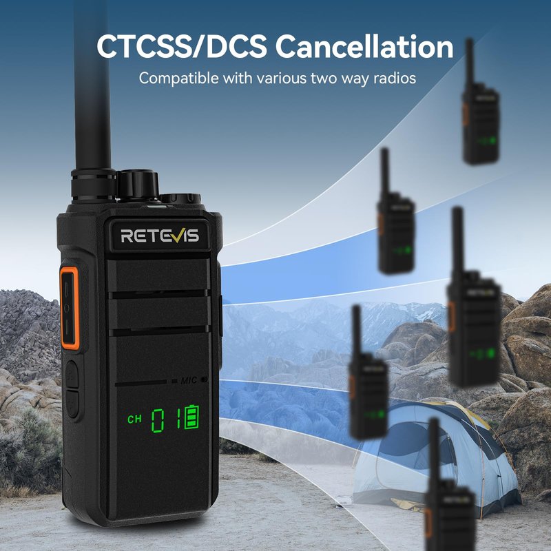 Retevis RB26H GMRS Radio Long Range,Professional Grade Two Way Radio,Hidden Display,Type-C,Built in NOAA Flashlight VOX,Easy to Pair,High Performance Walkie Talkie for Camping Road Trip (1 Pack)