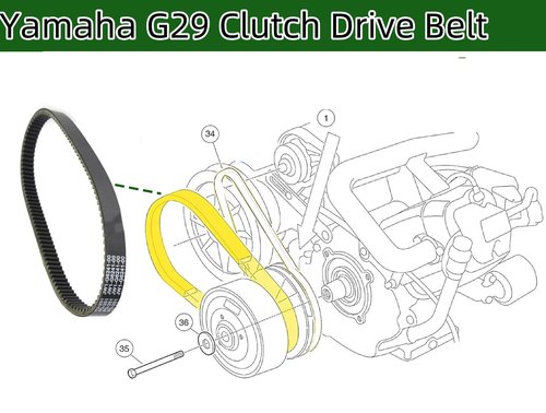 Dr.Acces Golf Cart Clutch Drive Belt Compatible with Yamaha G29 Drive Gas 2007-2013 Replace OEM#JW1-G6241-00