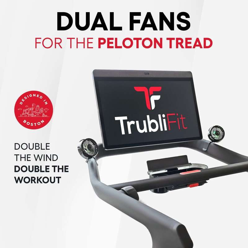TrubliFit Dual Fan for Peloton Tread and Cross Training Tread - Accessories for Peloton Treadmill - Does NOT fit Tread+ - No Charging Required (Peloton Tread)