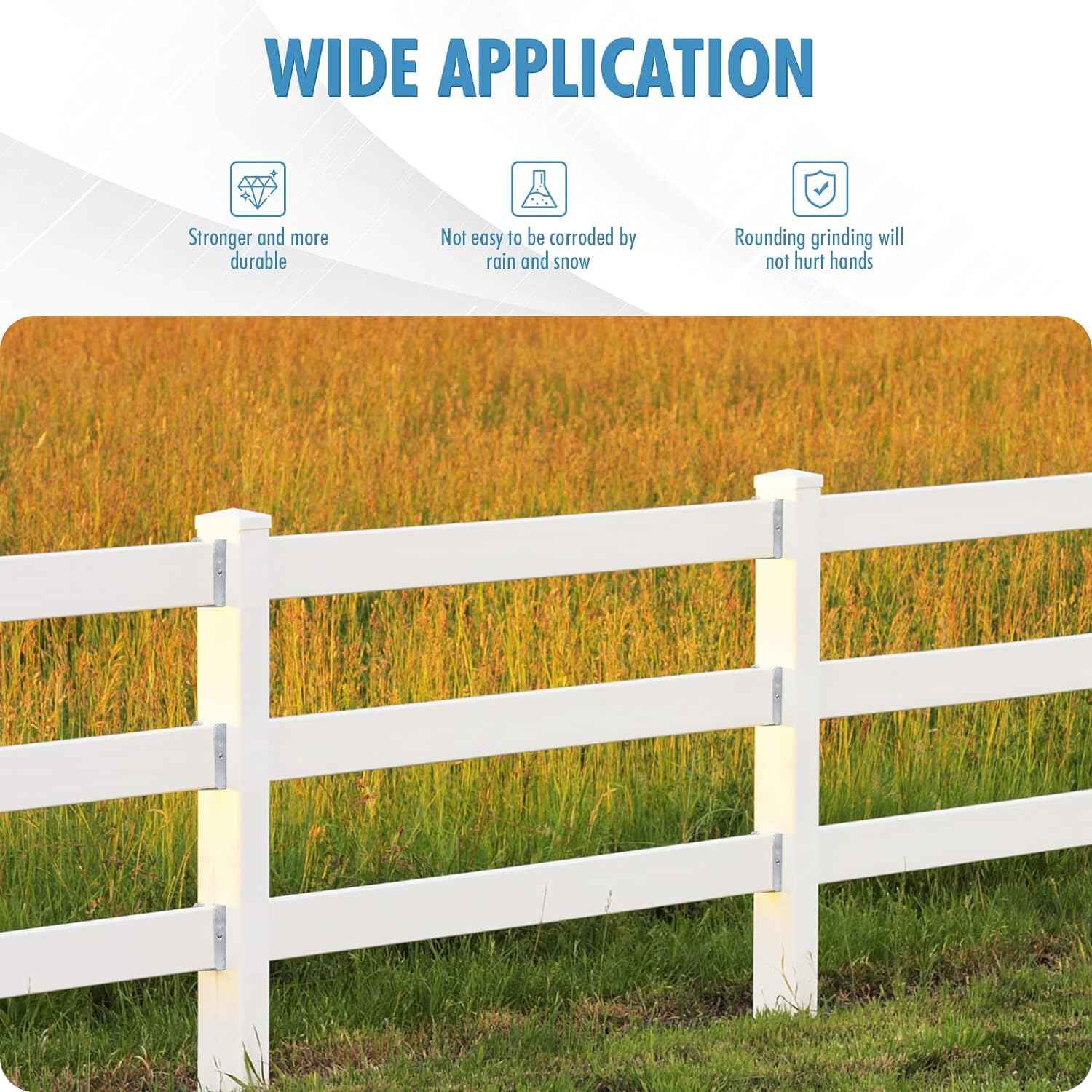 LukLoy 20 Pack 2x4 Brackets for Wood Rail, Fence Brackets Repair Kit Galvanized, Deck Railing Bracket Connectors for 2"×4"(Actually 1.5"x3.5") Wood Post, Includes 140PCS 304 Stainless Steel Screws