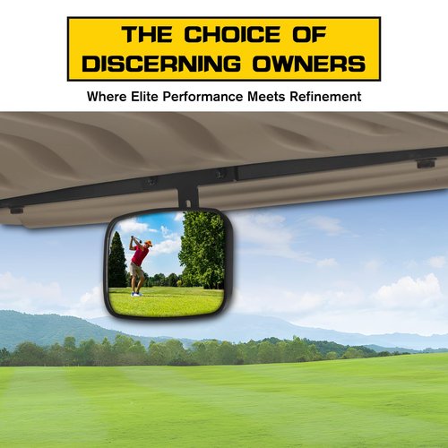 HSUTVXPRO Golf Cart Rear View Mirror, Large Radian Extra Wide Panoramic Center Convex Rearview Mirror for Golf Cart EZGO RXV Club Car Yamaha Accessories, Rear View Mirror Fits for E-Z-GO, Black