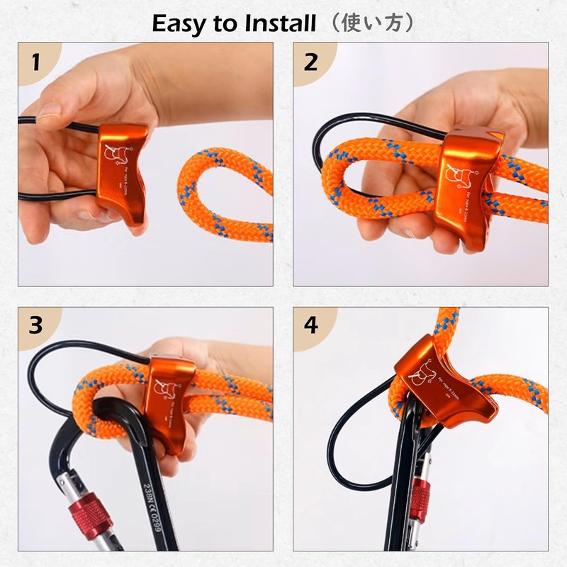 TRIWONDER ATC Belay Device V-grooved Micro Rescue Guide Belay Device for Rock Climbing Gear Rappelling Equipment (Red with Carabiner)