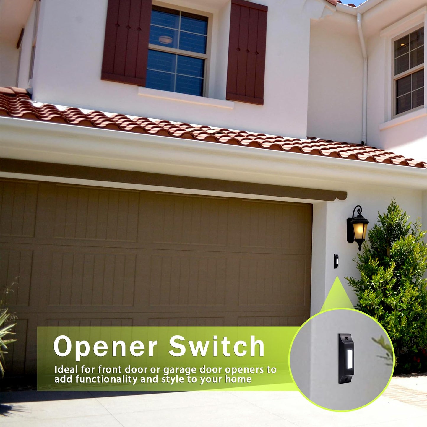 Lighted Metal Doorbell Button, Upgraded Wall Mounted Door Bell Button, Heavy Duty Door Bell Wired Button, Zinc Alloy Doorbell for Home Replacement Universal Garage Door Opener Switch