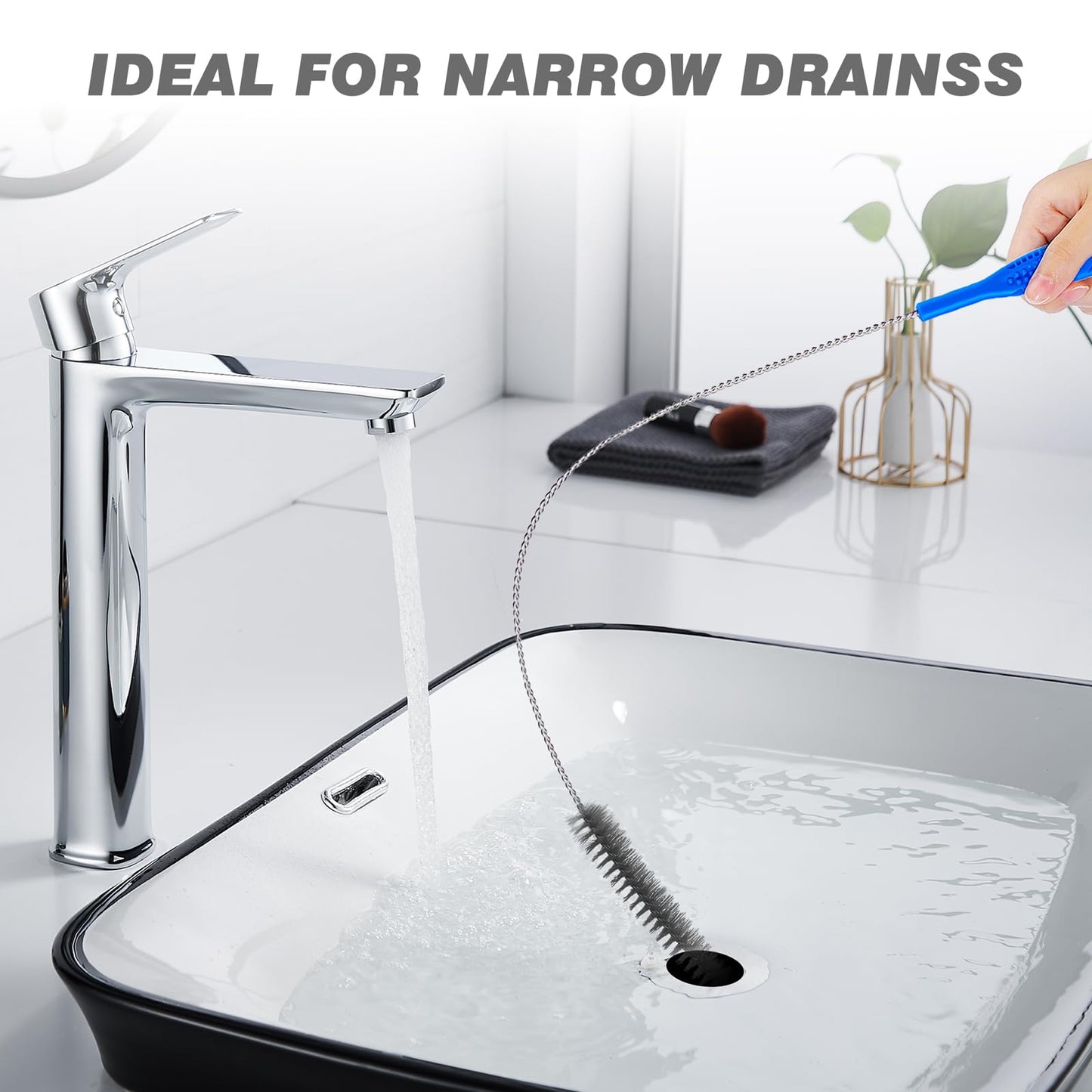 Drain Cleaning Brush Set，Flexible Long Pipe Snake Hair Clogs Catcher Cleaner Tool for Toilet，Sewer Drain，Pipe Brush，Drain Cleaner Brush，Sink Drain Brush