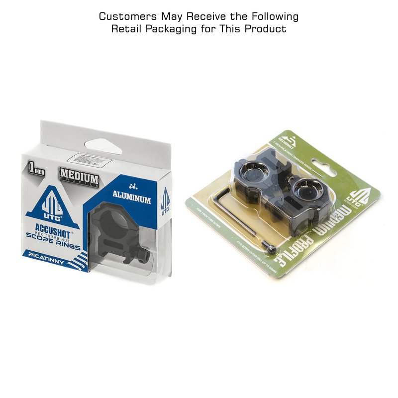AccuShot Picatinny/Weaver Medium Profile 2-piece 1-inch Rings