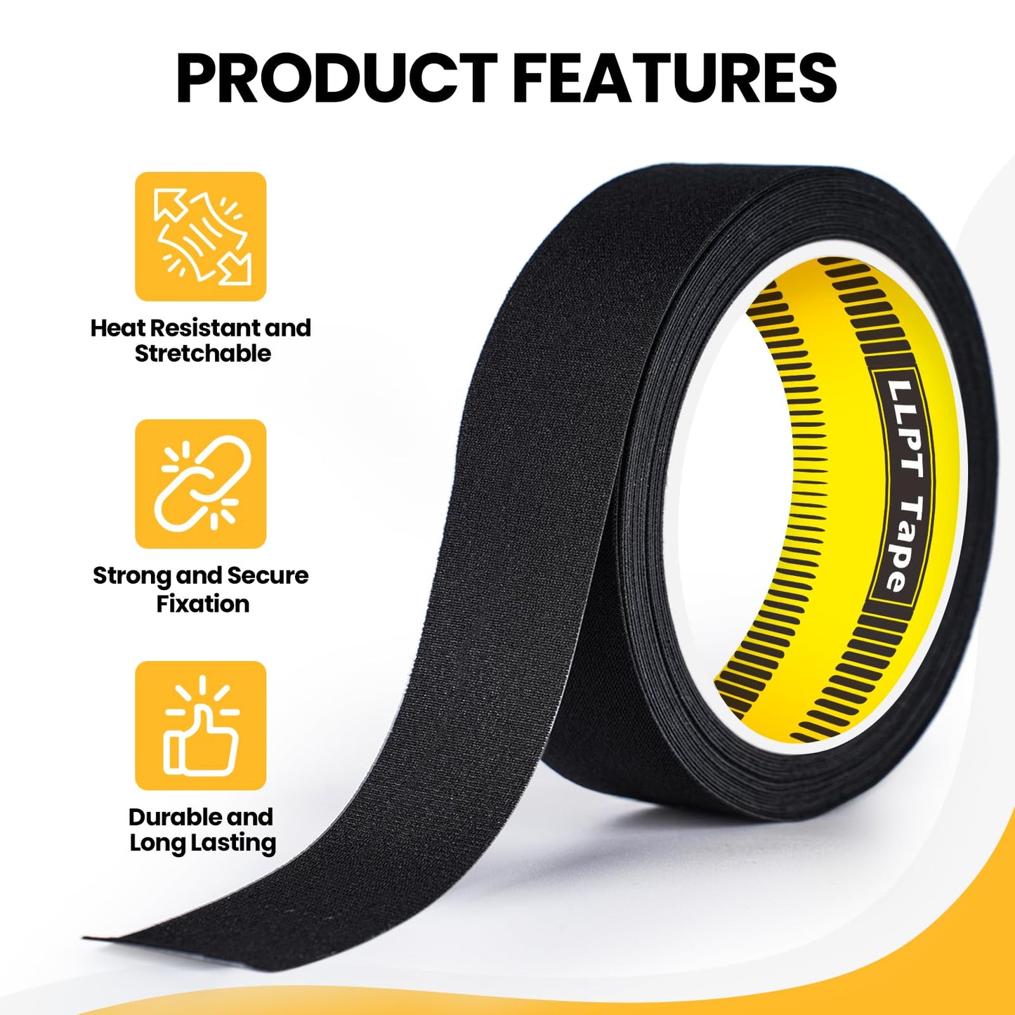 LLPT Iron On Repair Tape Black 1.2" x 16.5 Ft
