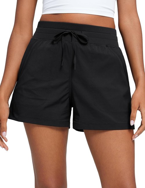 CRZ YOGA Lightweight Casual Shorts - High Waisted Linerless for Women | Perfect for Athletic Lounge & Hiking