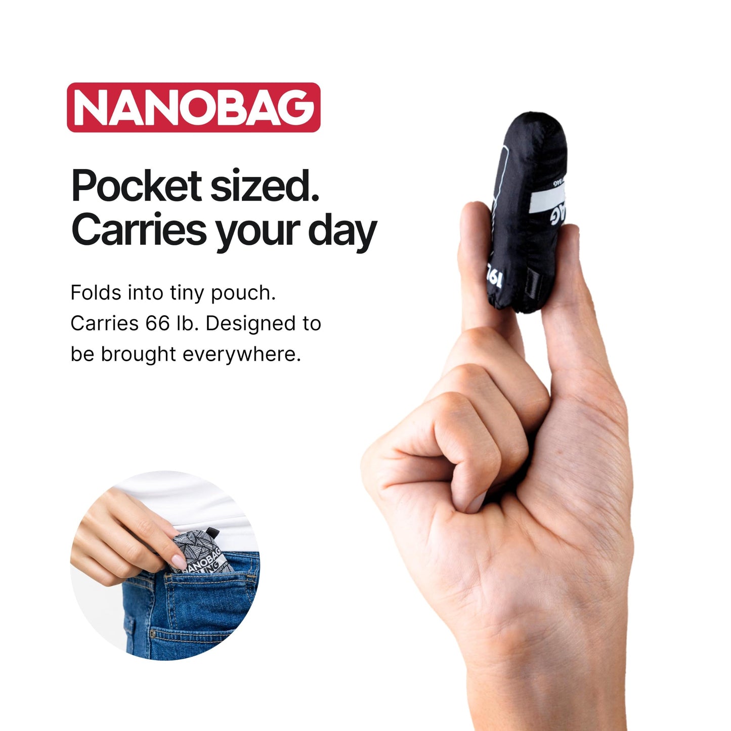 Nanobag Sling - Ultralight 19L Crossbody Bag for Women & Men, Packable Grocery, Travel & Shopping Bag for Everyday Use
