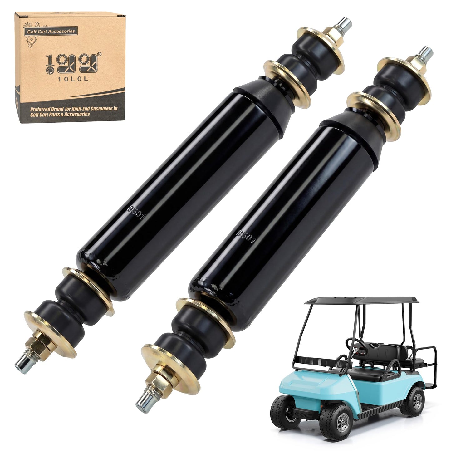 10L0L Rear Shock Absorbers for Club Car DS 1988-2011, Precedent 2004-Up Electric & Gas Golf Cart, OEM# 1013164 1014236 102588501, 2 Pack