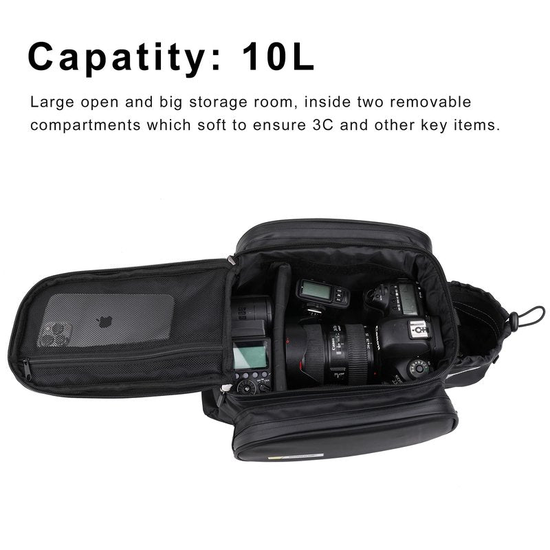 Rhinowalk Bike Trunk Bag 10L Bicycle Pannier Rear Rack Carrier Bag Bike Luggage Commuter Bag with Rain Cover Shoulder Strap