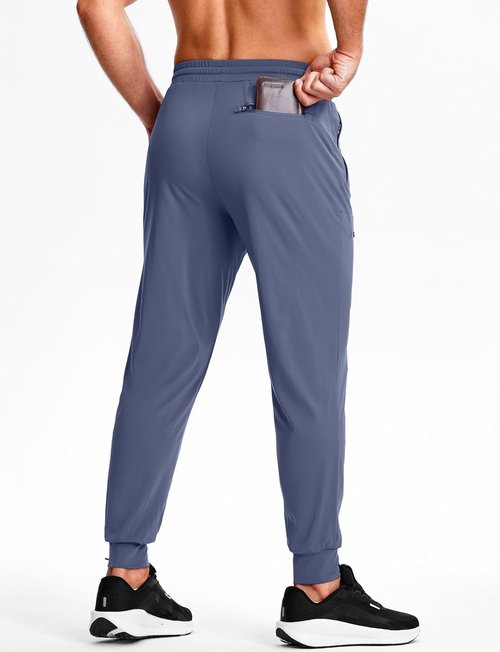 GGJ Men's Athletic Joggers - Stretch Tapered Running Sweatpants with Zipper Pockets | Gym & Workout Pants