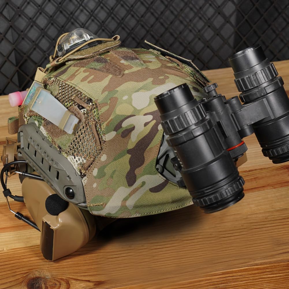 KRYDEX Helmet Cover for Fast Helmet Size M L/XL Maritime Helmet Airsoft Paintball Helmet (Camo, M)