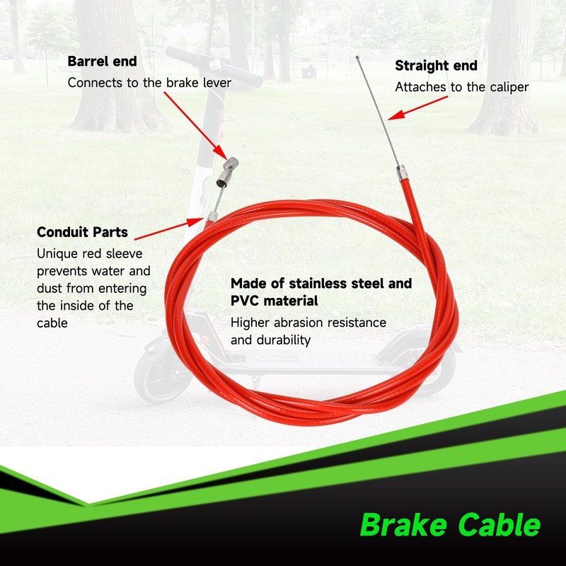 XIKOBY Universal Left Brake Handle Lever & Brake Cable Compatible with GOTRAX GXL V2 Electric Scooter Apex Pro XL Rival XR Elite E-Scooter Replacement Parts Accessories