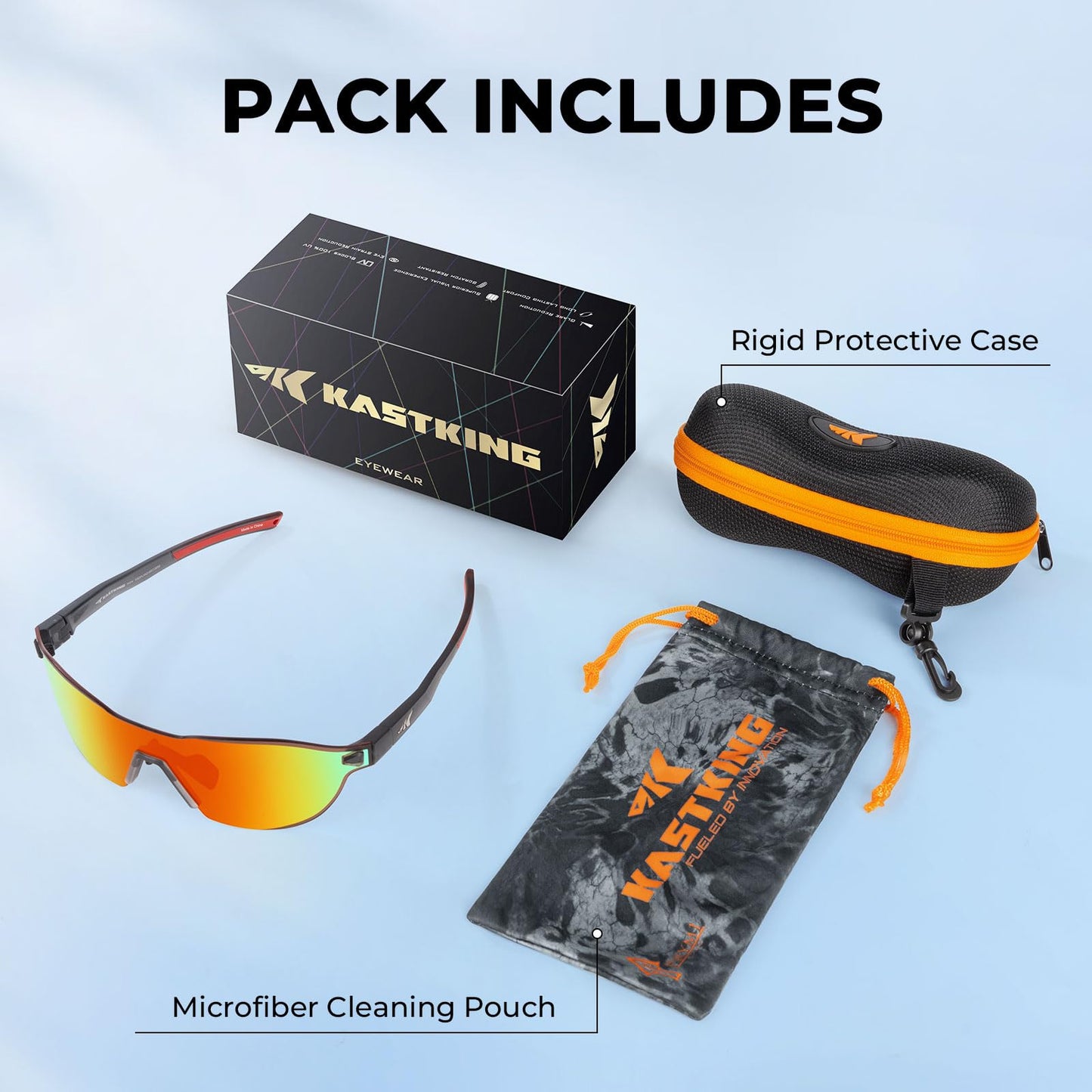 KastKing Nizini Polarized Sports Sunglasses for Men Women, Rimless Sports Fishing Eyewear, Light Grilamid Temples, UV400 Protection for Fishing Running Cycling