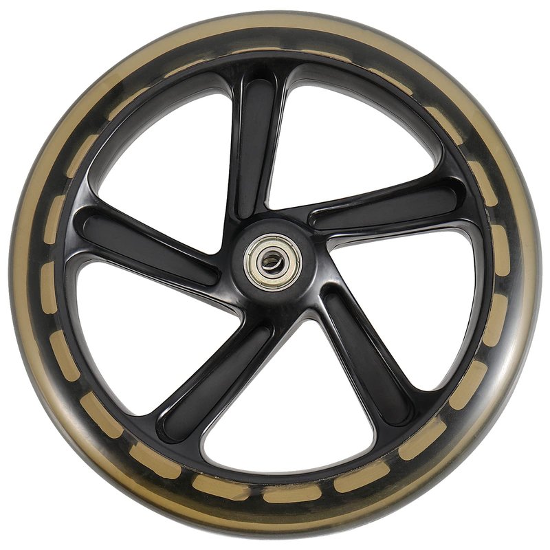SEUNMUK 4 Pack 8 Inch /200mm Scooter Replacement Wheels, Adult Teen Kick Scooter Wheel Solid Replacement Wheels Set with ABEC-11 Bearings for Most Push Kick Scooters, Black