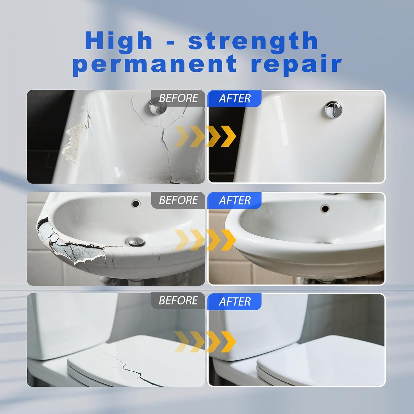 Skiennix Professional White Bathtub Repair Kit - Permanent Fix for Chips, Cracks & Holes in Fiberglass, Porcelain, Ceramic, Acrylic - High-Strength 1 Piece