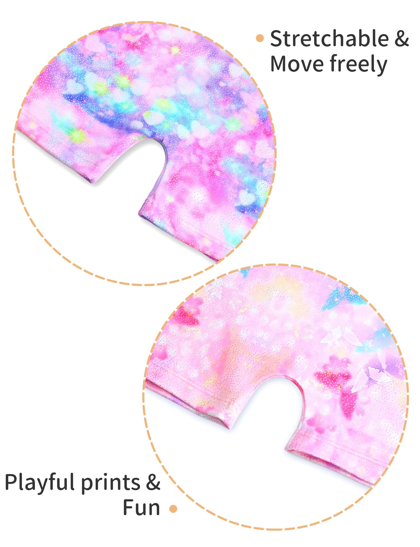 Nokecina Girls Leotards for Gymnastics with Shorts Size 7-8 Years Old Blue Pink Biketards Unitards for Dance Class