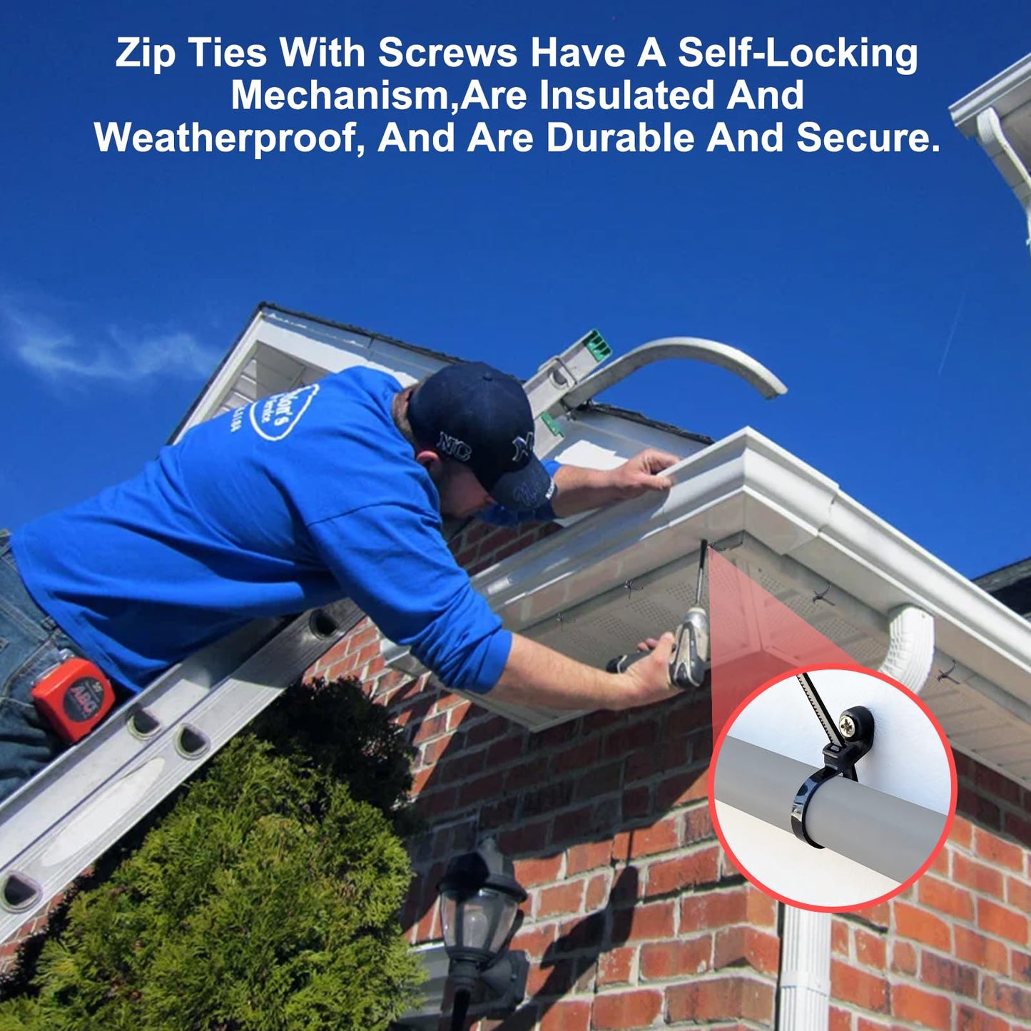 100 PCS Nylon Universal Cable Tie Buckle, Zip Ties With Screw Hole, with 50 PCS Screw Hole 75 lbs Mountable head Cable management Ties for Indoor & Outdoor Use